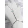 Gümüş Renk Pirinç Zirkon Taşlı Nazar Model Şahmeran