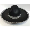 Gümüş Renk Şeritli Meksika Mariachi Latin Şapkası 55 cm Çocuk
