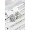 Gümüş Renk Zirkon Taşlı Çiçek Model Kadın Abiye Küpe