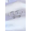 Gümüş Renk Zirkon Taşlı Kadın Küpe
