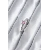 Gümüş Renk Zirkon Taşlı Pembe Kristal Kalp Model Kadın Yüzük