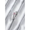 Gümüş Renk Zirkon Taşlı Pembe Kristal Kalp Model Kadın Yüzük