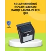 Güneş Paneli ile Şarj Olan 20 LED Dış Mekan Hareket Sensörlü Lamba