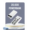 Hızlı Şarj Destekli 20.000mAh Powerbank USB Type-C Lightning LCD