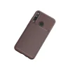 Huawei P40 Lite E Kılıf Auto Focus Karbon Kapak - Kahverengi
