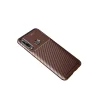 Huawei Y6p Kılıf Auto Focus Karbon Kapak - Kahverengi