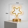 İçi Boş Yıldız Şeklinde Kristal LED Masa Lambası – Dokunmatik, 3 Renk Işık Modlu, Şarjlı Mini Dekoratif Gece Lambası (5047)