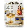 2li Profesyonel İnox Gold Paslanmaz Çelik Ayaklı Dondurma Ve Tatlı Sunum Kasesi Seti 723150