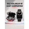 İkili Set Dev Kampanya Ucuz Kulaklık Ucuz Akıllı Saat Gürültü Önleyici Uzun Pil Ömrü