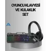 Işıklı Oyuncu Klavye Mouse ve Bluetooth Kulaklık Seti Türkçe Q USB