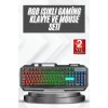 Işıklı Oyuncu Q Klavye Mouse Seti Siyah  Oyuncu Klavye