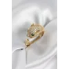Jaguar Model Gold Renk Zirkon Taşlı Kadın Yüzük