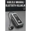 Kablolu Bluetooth Kulaklık Kulak İçi Stereo Mikrofonlu Dijital Göstergeli