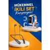 Kablolu Bluetooth Kulaklık ve Kadınlara Özel Bileklik Hediyeli Yeni Nesil Akıllı Saat 3 Kordonlu