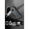 Kablosuz Bluetooth Aux Araç Kiti Siyah Hafıza Kartlı