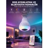 Kablosuz Bluetooth Hoparlör Led Lamba