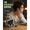 Kablosuz Kulak İçi Bluetooth Kulaklık – Dokunmatik Kontrol ve LED Şarj Ekranı