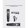 Kablosuz, Paslanmaz Çelik lı Profesyonel Saç ve Sakal Tıraş Makinesi – Sessiz, Güçlü ve Ergonomik