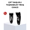 Kablosuz Tıraş Makinesi Çift Başlıklı Kuru Tıraş Folyo Başlık Şarj Göstergeli