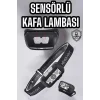 Kafa Lambası Kamp Lambası Sensörlü Şarjlı Ayarlanabilir