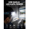 Kafa Lambası Led Fener Pratik Taşınabilir Ayarlanabilir USB Şarjlı