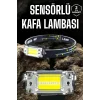 Kafa Lambası Led Fener Pratik Taşınabilir Ayarlanabilir USB Şarjlı
