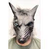 Kafaya Tam Geçmeli Lateks Mavi Gözlü Dişli Ağzı Açık Kurt Maskesi
