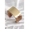 Kahverengi Mermer Desen Akrilik Platik Gold Dikdörtgen Plaka Model Vintage Kadın Bilezik