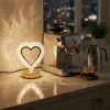 Kalp Şeklinde Kristal LED Masa Lambası – Dokunmatik, 3 Renk Işık Modlu, Şarjlı Mini Dekoratif Gece Lambası (5047)
