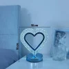 Kalp Şeklinde Kristal LED Masa Lambası – Dokunmatik, 3 Renk Işık Modlu, Şarjlı Mini Dekoratif Gece Lambası (5047)