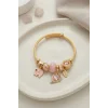 Kalp ve Fil Model Pembe Charmlı Bileklik