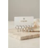 Kalp Zirkon Taşlı Gümüş Renk Pirinç Set Küpe