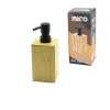 KARE AHŞAP BAMBU SIVI SABUNLUK SİYAH PLASTİK POMPA ÇAP: 7CM - Y: 11.5CM (5047)