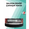 Kare Küpeşte Uyumlu Balkon Çamaşır Askısı 25x60 cm Beyaz Pratik
