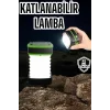 Katlanabilir Kamp Lambası Solar Fener Görünümlü 3 Kademeli Şarjlı