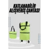 Katlanabilir Tekerlekli Çantalı Çarşı Pazar Arabası Alışveriş Çantası Piknik Çantası