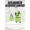 Katlanabilir Tekerlekli Pazar Market Çarşı Arabası Market Alışveriş Çantası