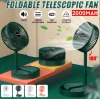 Katlanır Teleskopik Zemin Fanı Yaz Sessiz Öğrenci Masaüstü Fan USB Şarj Edilebilir Taşınabilir Ev Mini Hava Soğutucu
