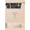 Kavisli Kaş Kirpik Düzeltici Bıyık Alma Taraklı Kaş Makası Yüz Bakım Seti Makas