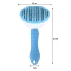 Kedi Köpek Tüy Toplayıcı Kendini Temizleyebilen Ergonomik Saplı Evcil Hayvan Tarağı Mavi (5047)