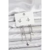 Kelebek Model Gümüş Renk Pirinç Sallantılı Kadın Küpe