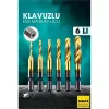 Kılavuzlu HSS Matkap Ucu 6lı SET M3-M10 Titanyum Kaplamalı