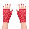 Kırmızı Dantel Parmaksız Kısa Eldiven