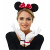 Kırmızı Fiyonklu Minnie Mouse Tacı ve Beyaz Eldiven Seti (5047)