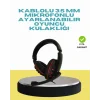 Kırmızı Işıklı Oyuncu Kulaklığı Kablolu Mikrofonlu Profesyonel