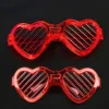 Kırmızı LED Işıklı Kalp Gözlük – 3 Modlu Parti - Glow Gözlüğü (5047)