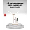 Kısılabilir LED Masa Lambası – Kalemlik ve Telefon Standlı, Göz Yormayan Işık