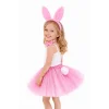 Kız Çocuk Tamamen Pembe Tavşan Kulaklı Kostüm Seti – Tütü Etekli 4 Parça (5047)