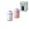 KLASİK 300ML H2O MİNİ USB ŞARJ- IŞIKLI HAVA NEMLENDİRİCİ - BUHAR MAKİNE - KOKU GİDERİCİ HERHANGİ BİR RENK GÖNDERİLİR (5047)