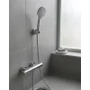 Krem Duş Başlığı Seti 4 Kademeli El Duşu Spiral Hortumlu Banyo Seti